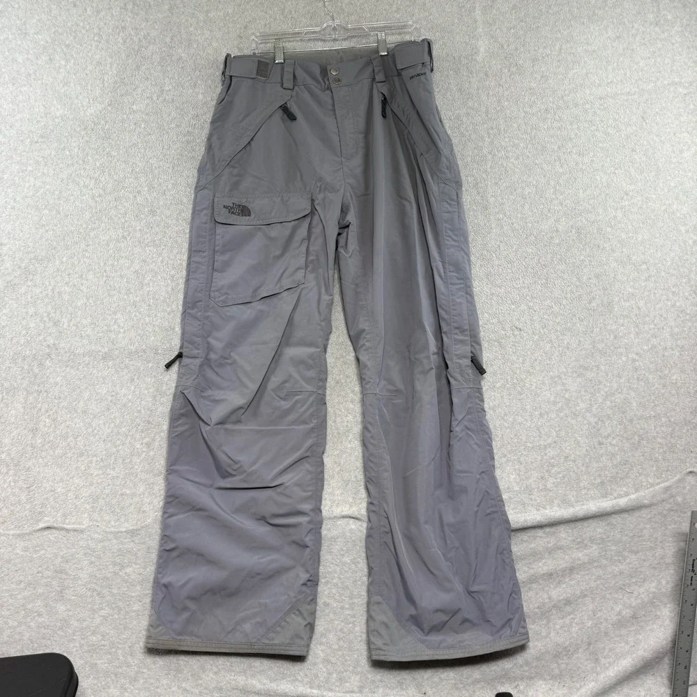 The North Face HyVent Snow Pants Mens Large Grey Waterproof Cargo Ski Snowboard